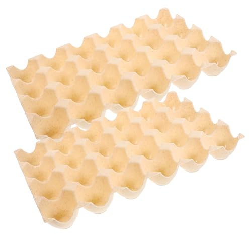 Sewroro Set 2 Pezzi Portauova Riutilizzabile in Cartone Beige 24 Scomparti Contenitore Compatto per Uova da Frigorifero per Uso Domestico e Organizzatore per Conservazione Riutilizzabile