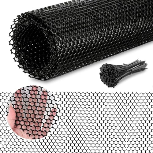 Plastic Chicken Wire Mesh Roll, 6M Black Mesh Fencing Chicken Wire Fencing Netting for Balcony Garden