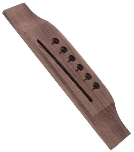 Gitarren Steg Ersatzteil für 6-saitige Folk und Akustikgitarren | Holz in Kaffeeoptik, Geeignet für Proben und Auftritte, für Erwachsene, Zubehör zur Reparatur von Musikinstrumenten