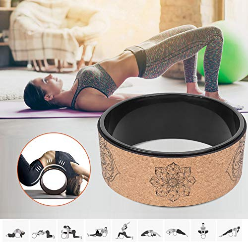 POENVFPO Rueda de Yoga, Herramienta de Entrenamiento de Espalda Flexible de Alta Densidad de Caucho PU para Entrenamiento de Gimnasio con Almohadilla de 5 Mm y Capacidad de Carga de 200 Kg (Anillo
