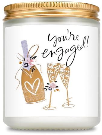 Engagement Gifts for Couples, 3.5oz Handmade Lavender Scented Candle, Thoughtful Engagement Candle Gifts for Women, Natural Soy Wax Candle for Newly Engaged Couples