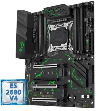 Placa Madre Fit For Machinist X99 MR9S Kit de Placa Base LGA2011-3 Xeon E5 2680 V4 CPU 32GB DDR4 Interfaz TPM 2,0 de Cuatro Canales NVME M.2 USB3.0(Motherboard+CPU)