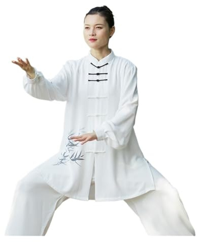 XUCZHAI Långärmad Tai Chi-dräkt, gradientfärg, praktisk kostym, kampsport show set (tvådelad set B, XS (Old))