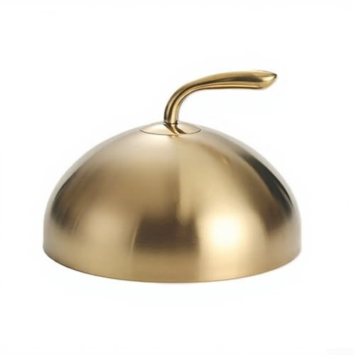 28 cm rostfritt stål bifflock, runt matskydd för Teppanyaki-panna och grillning, värmebehållande kupol för köksmatlagning, silver (guld)