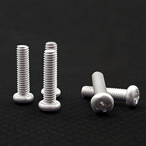 M2 Phillips Pan Head Maschine Schrauben, Aluminium, metrisches, Vollgewinde, rechte Hand, Pack 100 Stück, silber