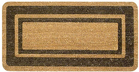 Felpudo de coco natural para exterior, puerta de entrada, antideslizante, modelo Coco, borde 40 x 80 cm, marrón