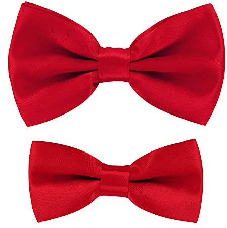 axy Vater-Sohn Partnerlook Fliege Schleife, bereits gebunden, in verschiedenen Farben Fliegen für Herren Kinder Jungen, Ideal für festival fotoshooting hochzeit FLIP1