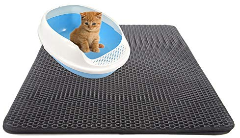 Lispeed Katzenklo Matte, Katzenstreu Matte Katzenklo Unterleger Waben Design Katzenklo Vorleger wasserdichte Doppelte Schichte Entwurf Bienenwabe Katzenstreu Matte