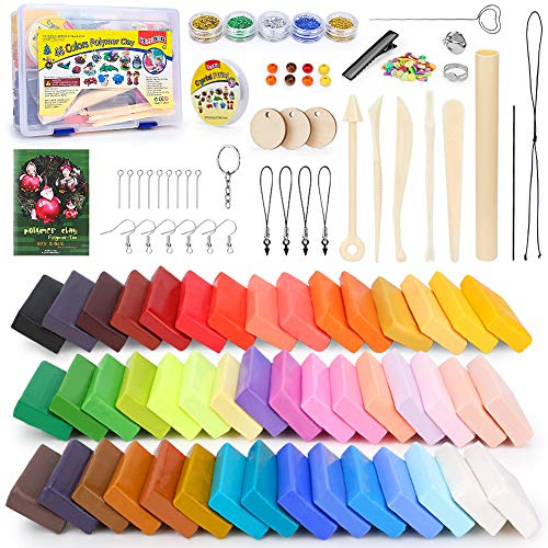 Pate Polymer – 46 Colori 1,5 KG Forno Cottura, Sicuro e Non Tossico, Durezza Media, DIY Craft Kit con 5 Strumenti di Modellazione e Accessori, Regalo Bambino per Ragazzi e Ragazze