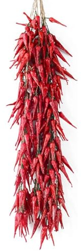 5pack Simulation Garlic Artificial Foam Fake Vegetable Artificial Garlic Strings Red Pepper Corn Hanging Rope Lifelike Home Kitchen Store Decor Photography Props (Pepper)