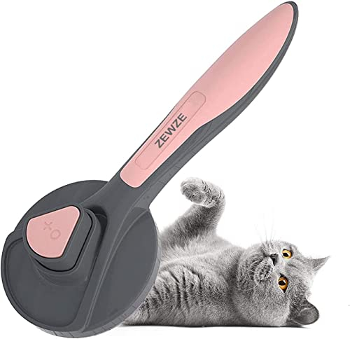 ZEWZE Haustier Bürsten , Hundebürste Katzenbürste,Entfernt 90% des Toten Fells und der Losen Haare, für Mittel und Langhaar Hunde Katzen-Rosa