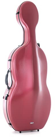 GEWA Celloetui Polycarbonat 4/4 rot mit Rucksackriemen und Seitengriff