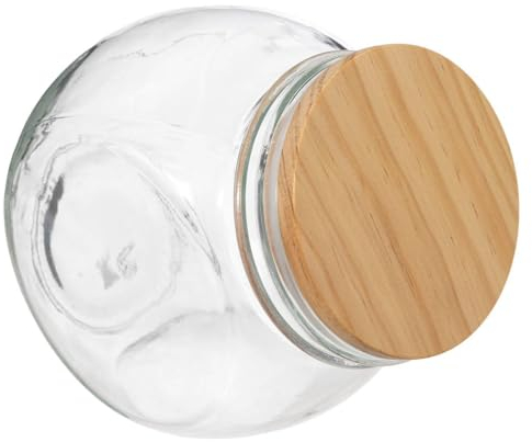 5five - tarro de cristal para caramelos con tapa de madera 650ml