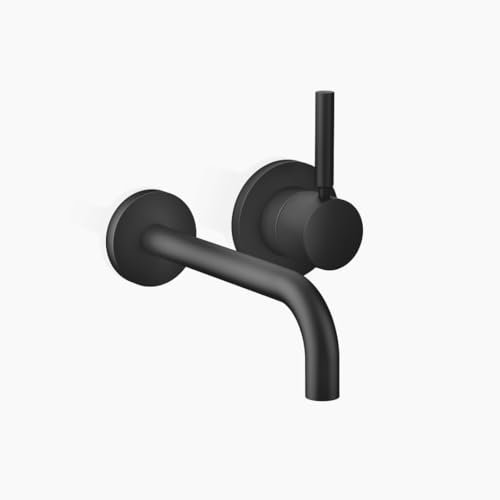 Dornbracht Meta Waschtisch-Wand-Einhandbatterie ohne Ablaufgarnitur, Ausladung 190 mm, mit Biegeradius 90°, Farbe: Schwarz Matt - 36862660-33