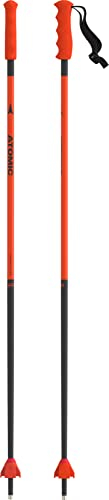 ATOMIC REDSTER JR Bastones de esquí fiables de aluminio 3* para niños, rojo, longitud 80 cm, empuñadura ergonómica JR en el bastón. Bastones con roseta Race de 40 mm