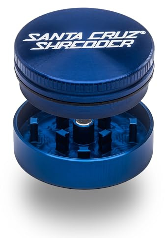 Santa Cruz Shredder Metal Herb Grinder Knurled Top for Stronger Grip 2-Piece Small (Mini) 1.7 (Blue)