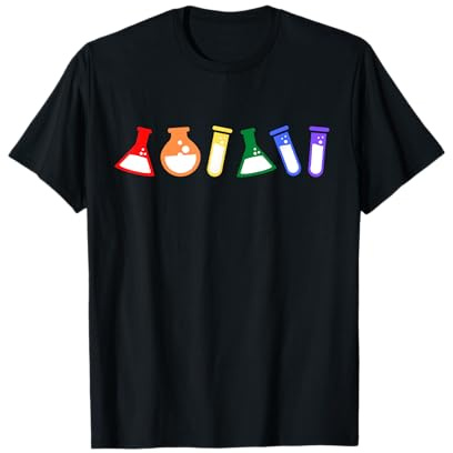 Rainbow Test Tube Beakers - Queer Scientist, Gay Scientist T-Shirt