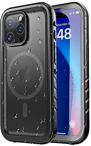 SPORTLINK für iPhone 15 Pro wasserdichte Hülle 360 Grad, Schwarz/Mag | Outdoor Handyhülle mit Kameraschutz und Displayschutz, militärischer stoßfester Panzerhülle, IP68 waterproof & staubschutz