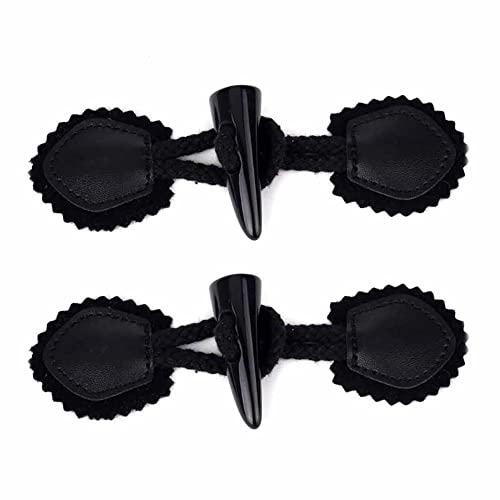 KeuLen Broschenknöpfe, Hemdenknöpfe, Hornleder, Knebelknopf, Verschlussknöpfe, Ersatzzubehör for Zuhause, Nähen, Mantel, Schal, handgefertigt, Schwarz