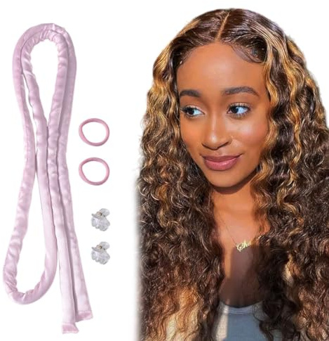 YOCDNOV 5er Set Heizloses kleines Lockenstangen Stangen Stirnband- keine Hitze Locken zum Schlafen, Heatless Curls Band Wave Formers für Mädchen und Frauen (Rosa)