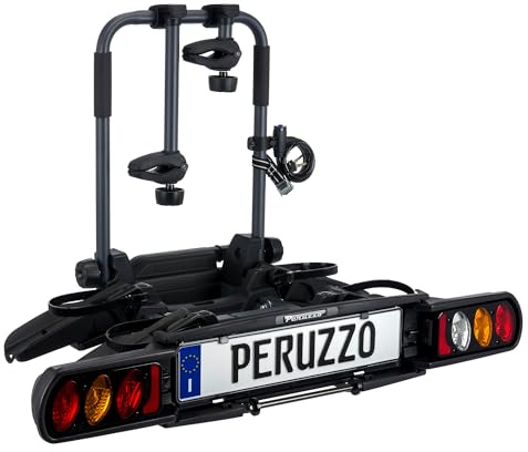 Peruzzo Pure Instinct Tow Ball Cycle Carrier, Charcoal Grey, 2 Bikes (including e-Bikes)