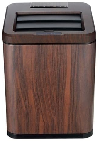 Cubo de basura cuadrado de 10/12 litros con tapa, cubo de basura eléctrico inteligente, cubo de basura de metal moderno con cubo de revestimiento extraíble for sala de estar, dormitorio, oficina(Bruin