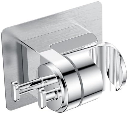 YEAUPE PRO supporto per doccetta senza forare, fissaggio con colla, supporto per doccia regolabile a 45°, supporto universale per doccetta, supporto soffione doccia, supporto per doccetta WC