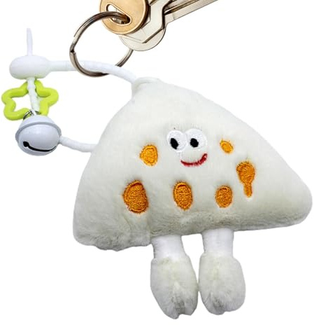Food Plush, Stuffed Animals Food,Food Plush Cheese Keychain with Bell | Funny Plush Pendants and Food Chain Toys for, Friends, Access, white, Se référer au descriptif