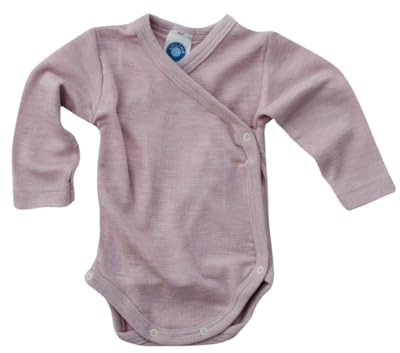 Cosilana Body avvolgente per neonati in 70% lana e 30% seta (Rosa, 50-56)
