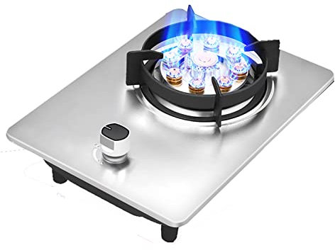 XNYXLPP Fornello a Gas 33CM Bruciatore Singolo, Fornello a Gas Integrato per Cucina, Design Compatto, Fornello con FFD e Supporto per Pentole in Ghisa