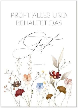 Christliches Poster “Jahreslosung 2025” – Wildblumen - Poster, Plakat, Deko, Print, Bilderdruck, FineArt, A3 oder A4 (A4)