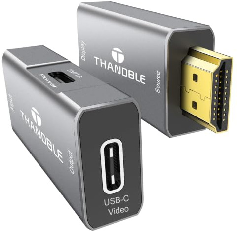 THANDBLE HDMI to USB C Adapter 4K60Hz, Unidirectional HDMI Male to USB C Female for Portable Monitor, AR Glasses XREAL One/Air 2 Pro/VITURE Pro/Rokid, PS4/5, Xbox, Switch, ROG Ally, Steam Deck-1Pack