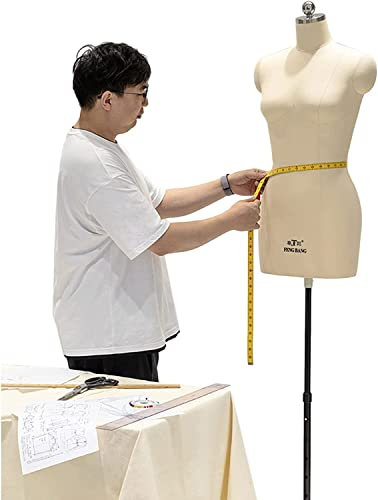 Schaufensterpuppe Torso Schneiderpuppe Körper Weibliche Schneiderpuppe Nähpuppe, Übergröße Schaufensterpuppe Torso Ständer auf Rädern zum Nähen von Kleidung, Schneiderpuppe Schneiderpuppe, Weiß-Klein