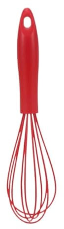 LIANGGM Frusta per Uova Utensili da Cucina Frullino for Le Uova Commerciale in Silicone for Cucinare Il Frullino for Le Uova for caffè con Montalatte Manuale Strumenti di Cottura(Rot,30x8cm)