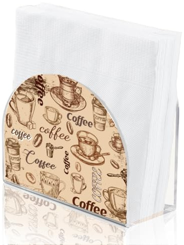 SUPERDANT Servilletero de café vintage porta servilletas de papel de acrílico dispensador de pañuelos independiente para mesa de cocina porta servilletas de cóctel