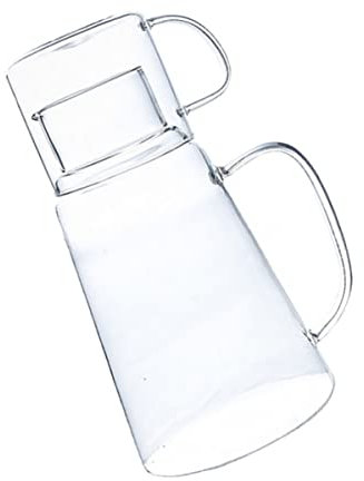 OFFSCH Juego De Jarra Y Vaso De Vidrio Práctico Jarra Para Jugo De Gran Volumen Juego De Espesa Para Agua Caliente Cerveza De Barril