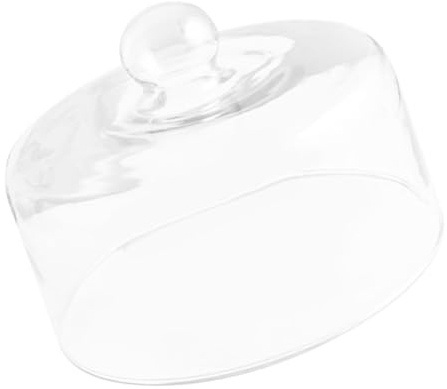 Glas Kuchenglocke 21cm Transparent Bleifrei, Rund, Lebensmittelecht | Cafés, Haushalt, Kuppelform, Leichter Transport, Tellerdeckel für Desserts, Kuchenauslage Schutz