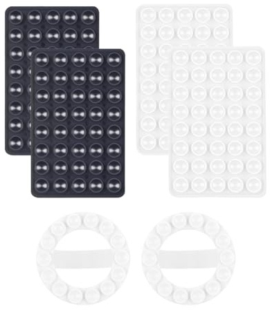 KEWUF 6Pcs ventosa per telefono, ventose per telefono, ventosa per smartphone, compatibile con tutti i modelli, porta smartphone antiscivolo per selfie e video hands-free, durevole e facile da usare