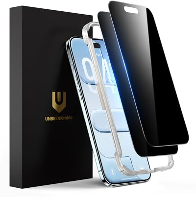 UNBREAKcable Verre Trempé Anti-Espion pour iPhone Air (6,5 Pouces), Film Protection D’Écran Incassable avec Cadre d’Installation Facile [Dureté 9H] – Lot de 2