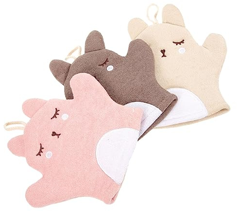 Mikinona 3piezas Guantes De Baño Exfoliantes Suaves y Cómodos De Ducha Para Scrub