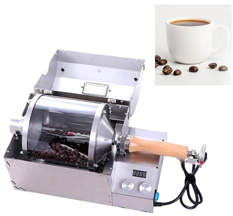 BOOZXCV Roasted Coffee Beans Machine, Timer Electric Coffee Beans Roaster - Roast Coffee at Home - Variable Heat Settings - Digital Status Display - Speed Roasting
