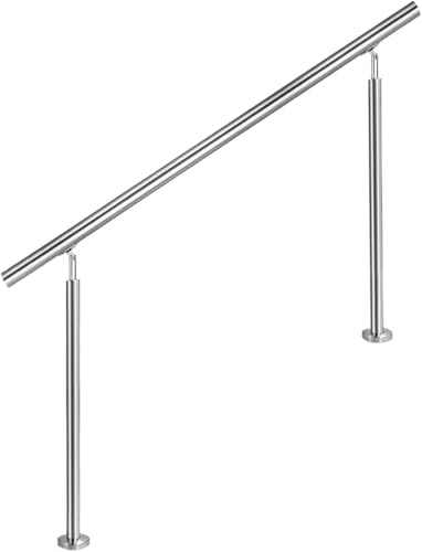 CAVATINY Edelstahl Handlauf Geländer für Treppen Brüstung Balkon ohne Querstreben - Innen und Außen Handlauf Geländer Treppengeländer Edelstahl Brüstung Balkon (180CM, ohne Querstreben)
