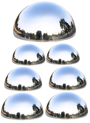 SUPVOX 7 Piezas Bolas Decorativas de Jardin Mirando Bolas de Espejo de jardín Esfera de Espejo esferas Reflectantes de jardín Pelota para Mirar el Patio Acero Inoxidable Plata
