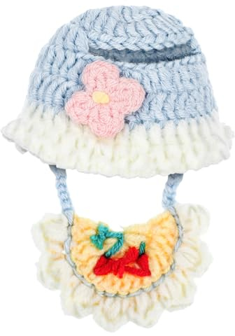 SUPVOX Cappello e Bavaglino Lavorati Maglia per Bambole Morbido e Facile da Pulire Accessori per Gioco e Collezione Compatibili con