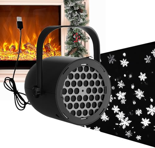 Christmas Projector Lights, Led Snowflake Projector Lights Outdoor, Waterproof Outdoor Indoor Holiday Projection Lamp Decoration for Garden Yard Patio Porch Wall Room Party Ceiling Bedroom Living