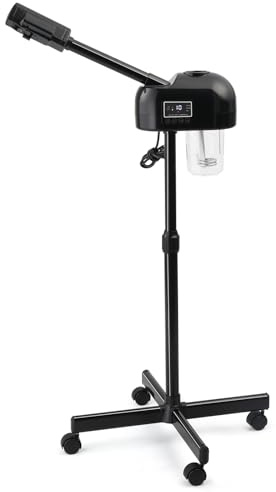 Bonnlo Professional Facial Steamer, LCD Ozone Humidifier 750W Face Steamer, Professional Salon SPA Face Care for Home Beauty Salon, Adjustable Height, Timer, Black