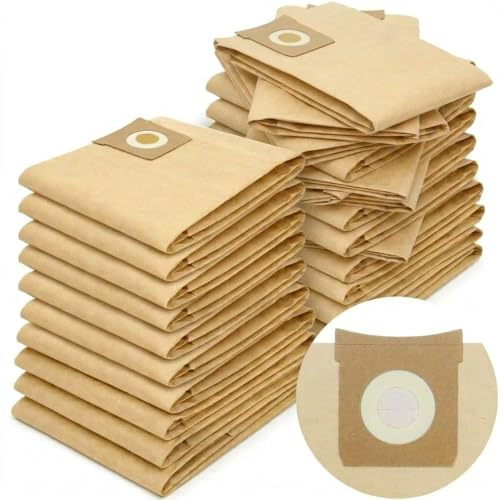 Replacement Dust Bags for Titan Wet Dry Vacuum Cleaners, 20 Pack Titan Compatible Vacuum Bags, Fits 16L 20L 30L 40L TTB774VAC TTB775VAC TTB776VAC TTB777VAC, Leak-Proof Rubberised Seal
