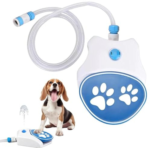 wasserfontäne mit Pedal,wasserspielzeug Hund gartenschlauch,Hunde Wasser Spielzeug,Dog Water Fountain Outdoor,Step On Activated Dog Water Dispenser,Sprinkler paw Activate,hundespielzeug fontäne (A)
