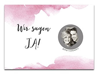 25 Save the Date Rubbelkarten Aquarell Hochzeit
