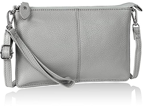 befen Small Crossbody Bag for Women Wristlet Wallet Clutch Purses and Handbags Real Leather Large Wallet with Shoulder Strap & Wrist Strap